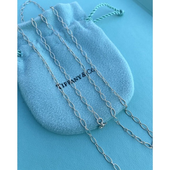 Tiffany & Co 24.5” Oval Link Chain Sterling Silver Necklace For Charms & Pendant - Picture 4 of 7